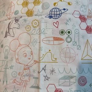 West Elm Kids Ada Twist Scientist Science Doodle QUEEN Sheet Set Of 4